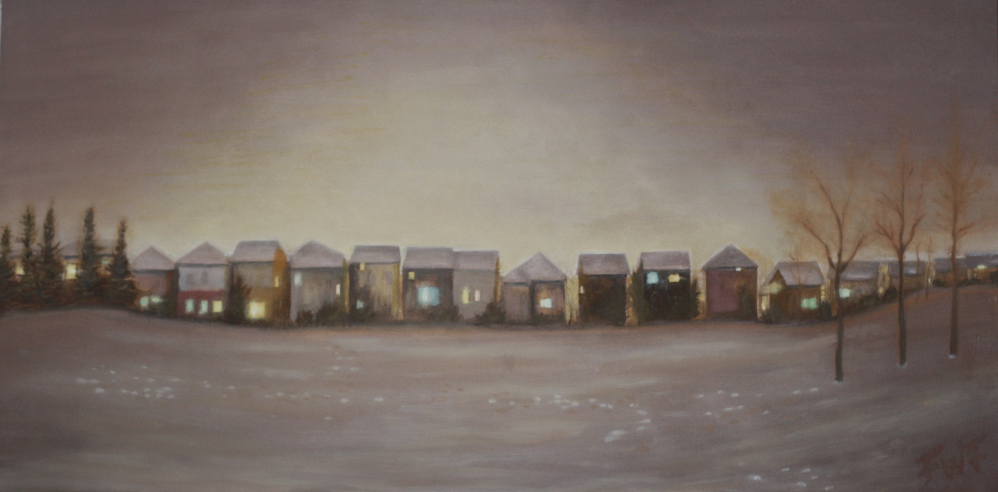 "Winter Night" 60"x30" oil on canvas $750