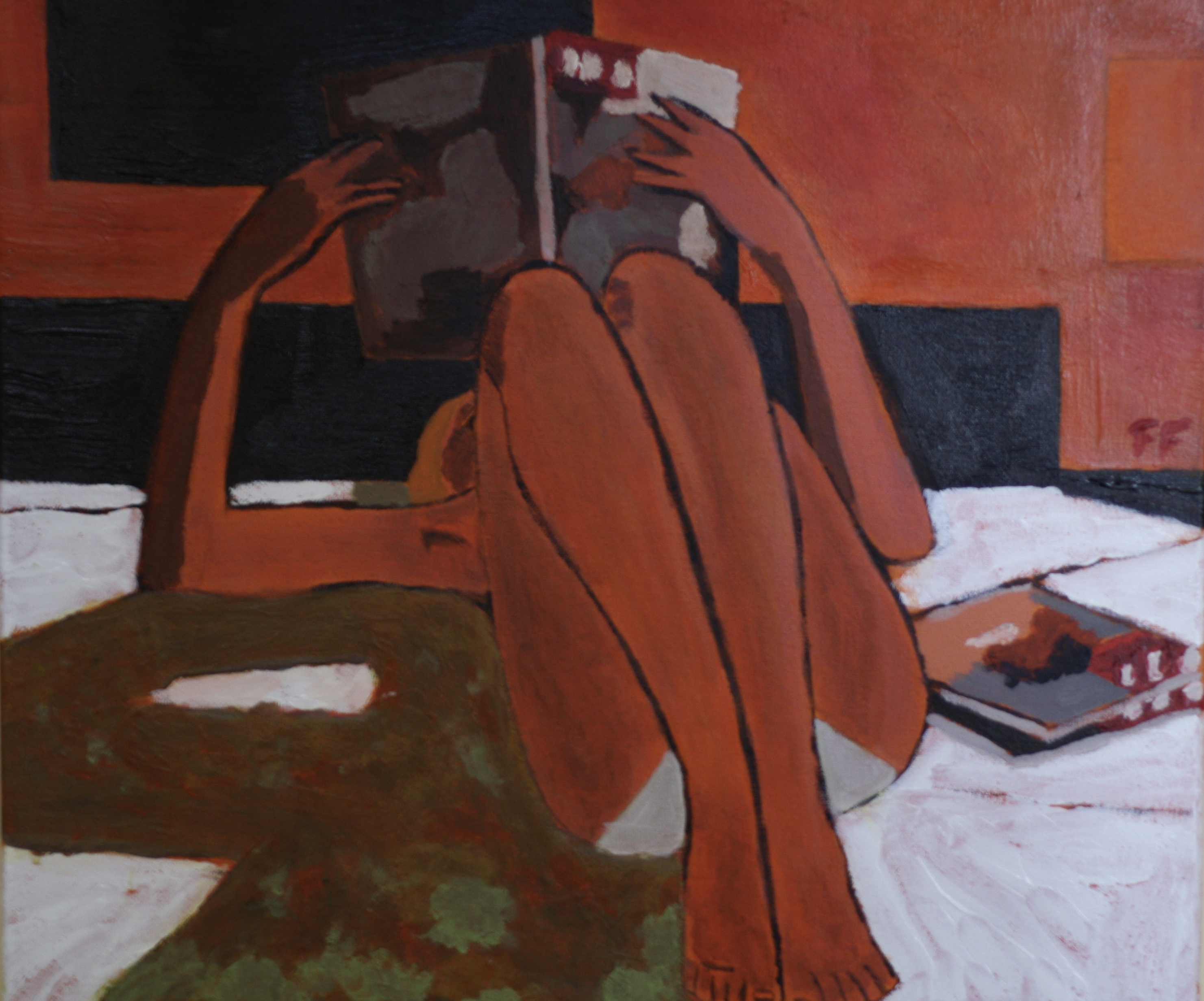 "Indiscretion No5" (copy, after Jean Claude Gotting, 2002) 20"x20" acrylic on canvas (personal collection)