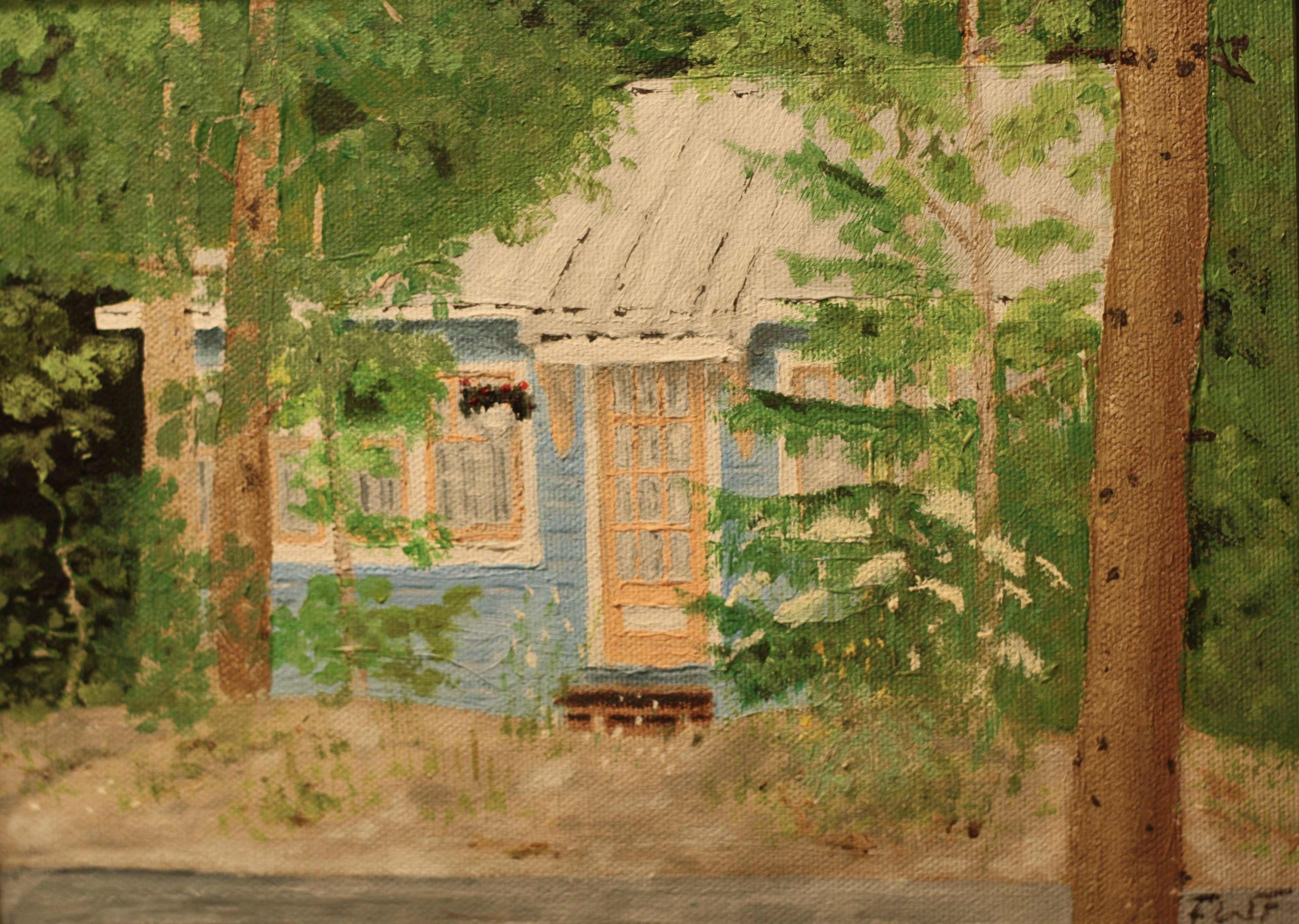 "Wasaga Cottage" 7.5"x9.5" acrylic on canvasboard $275